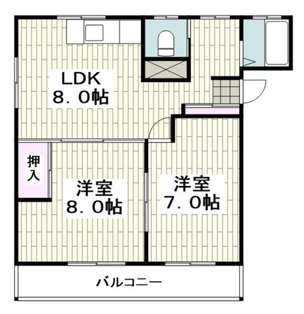 八景ビューハイムＢ棟の物件間取画像